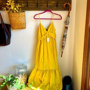 NWT Banana Republic twist-front sundress, yellow, Sz 10